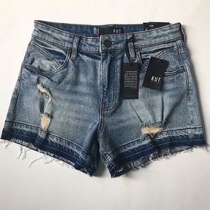 NWT Kut from the Kloth Jane High Rise Jean Shorts, Size 0.